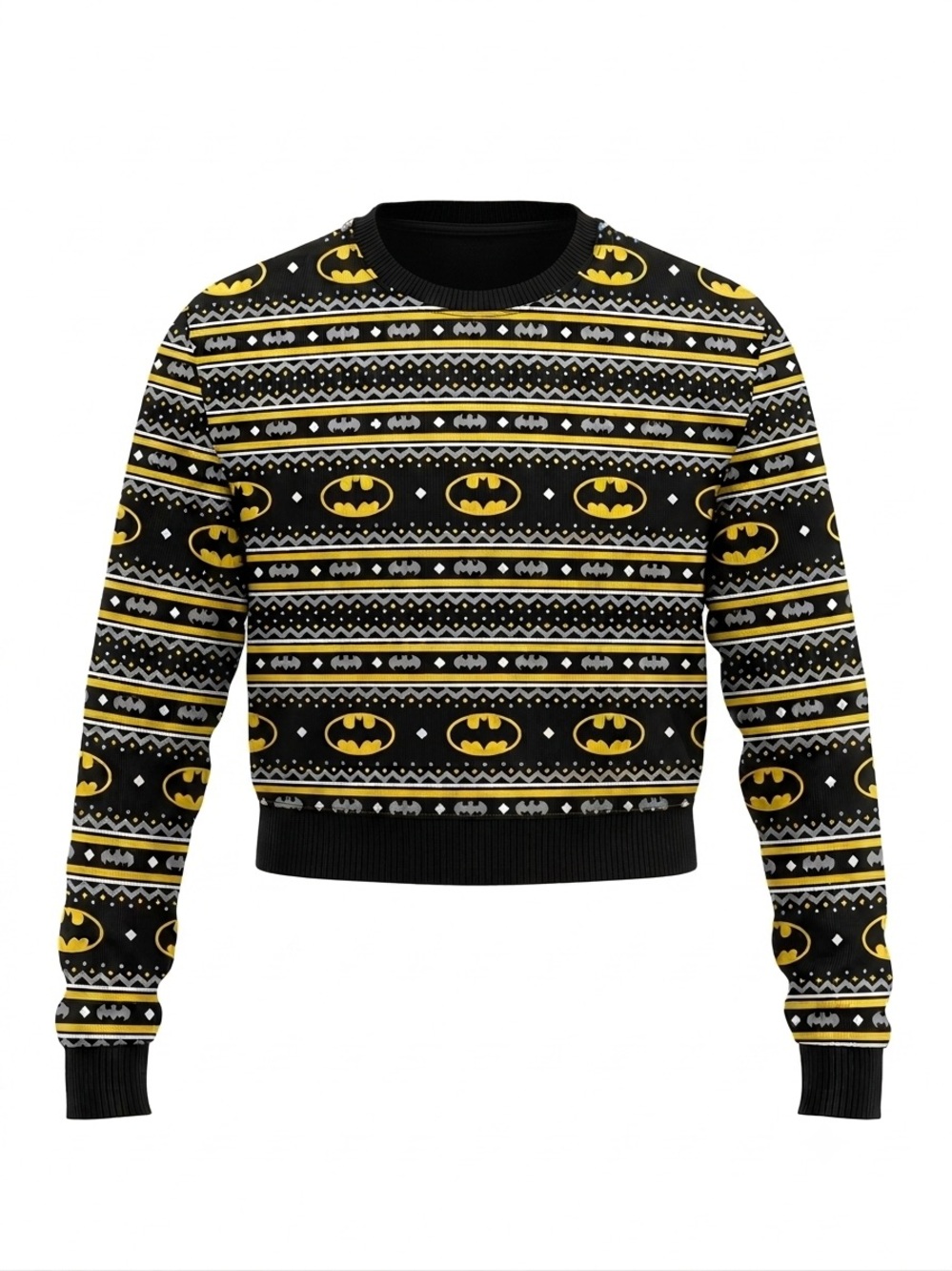 Batman Kids XL  Sweater Sweatshirt Youth Boys Fair Isle Six Flags
